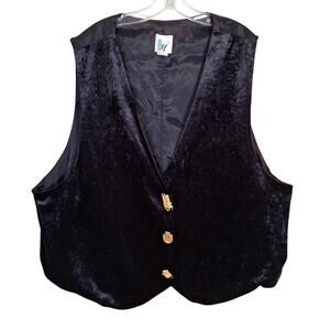 Vintage Velvet Vest with Gold Accents